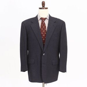 Belvest 46R Navy Check 2-Button Sport Coat Blazer Jacket O497